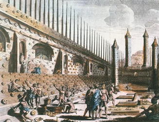 Un muro di teschi umani, Templo Mayor, Tenochtitlan
